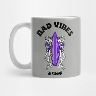 bad vibes surf board Mug